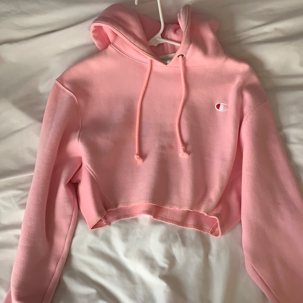 Pink Reverse Weave Champion Sweatshirt